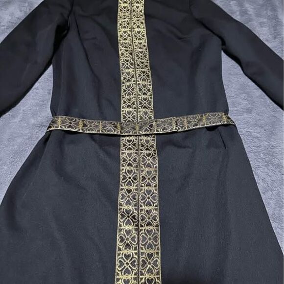 Vintage 1970s Caron Chicago Black/Gold Abaya Kaftan (RARE FIND) - Picture 3 of 7
